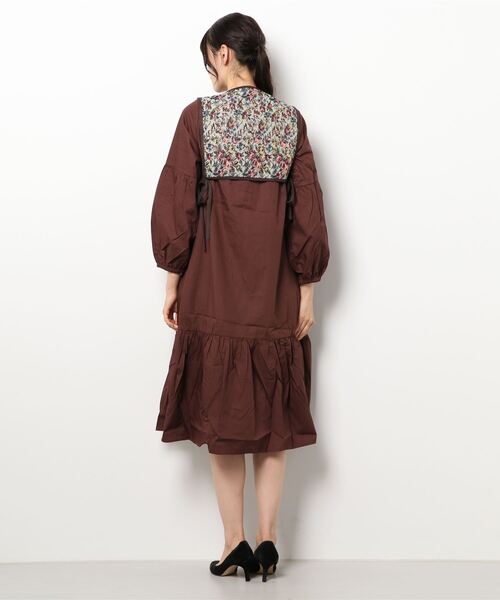 ehka sopo（エヘカソポ）の「ゴブランジレセットワンピース（ワンピース・レディース・ブラック/ブラウン/グリーン・ﾌﾘ-）」の5枚目の写真