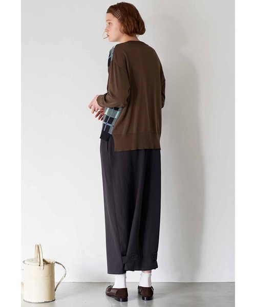 シロップ．（シロップ．）の「ビッグシルエットのチェックニットプルオーバー（ニット/セーター・レディース・グレー系その他/ブラウン系その他・SMALL/MEDIUM/LARGE/X-LARGE/XX-LARGE）」の4枚目の写真