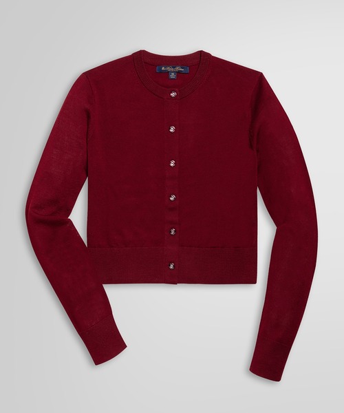 BROOKS BROTHERS(ブルックスブラザーズ)の「メリノウール クロップド クルーネックカーディガン(カーディガン/ボレロ・レディース・バーガンディー/ホワイト/ブラック/ネイビー・SMALL/MEDIUM/X-SMALL)」の4枚目の写真