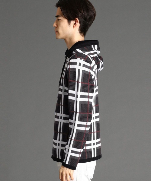 HIDEAWAYS NICOLE（ハイダウェイニコル）の「グレンチェックプルオーパーパーカ（パーカー・メンズ・ホワイト×レッド/グレー系その他・MEDIUM/LARGE/X-LARGE）」の6枚目の写真