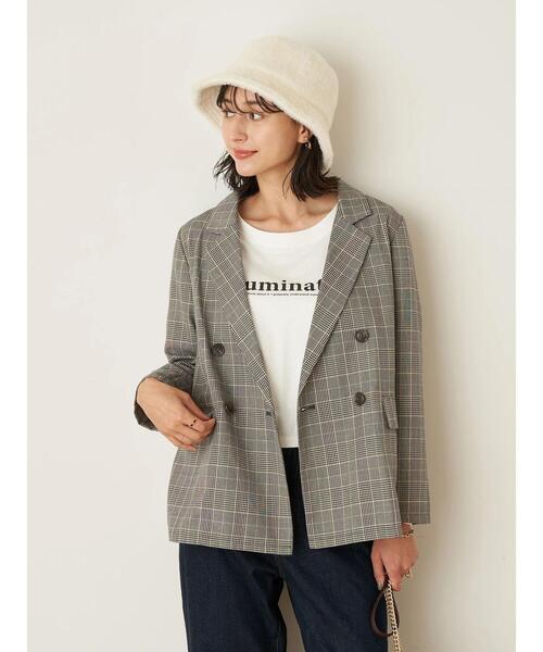 earth music&ecology（アースミュージックアンドエコロジー）の「チェックダブルジャケット ＊（ブルゾン・レディース・ブルー系その他3/チェック・FREE）」の16枚目の写真