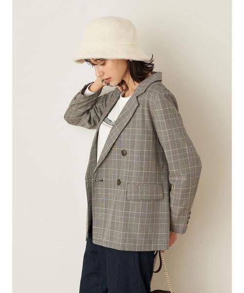 earth music&ecology（アースミュージックアンドエコロジー）の「チェックダブルジャケット ＊（ブルゾン・レディース・ブルー系その他3/チェック・FREE）」の13枚目の写真