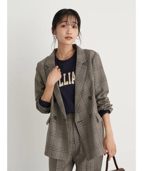 earth music&ecology（アースミュージックアンドエコロジー）の「チェックダブルジャケット ＊（ブルゾン・レディース・ブルー系その他3/チェック・FREE）」の21枚目の写真