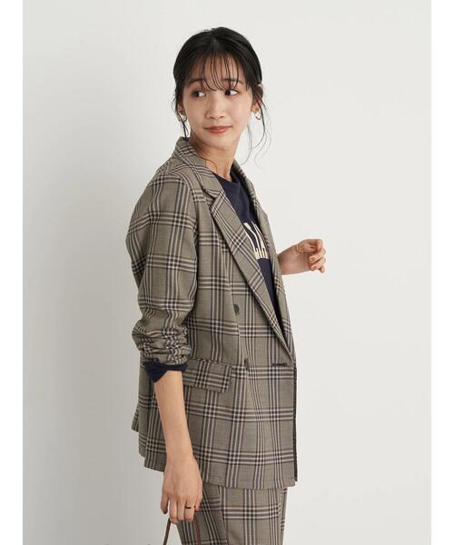 earth music&ecology（アースミュージックアンドエコロジー）の「チェックダブルジャケット ＊（ブルゾン・レディース・ブルー系その他3/チェック・FREE）」の22枚目の写真