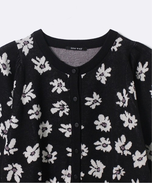 one way（ワンウェイ）の「【oneway】花柄ニットジャガードカーデ（カーディガン/ボレロ・レディース・ホワイト/ブラック/ベージュ・FREE）」の8枚目の写真