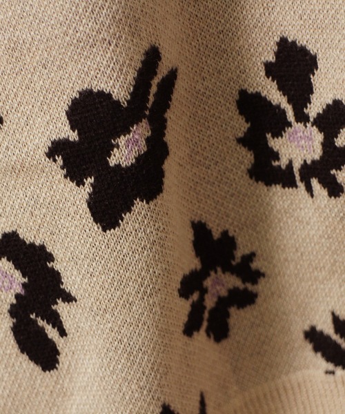 one way（ワンウェイ）の「【oneway】花柄ニットジャガードカーデ（カーディガン/ボレロ・レディース・ホワイト/ブラック/ベージュ・FREE）」の10枚目の写真