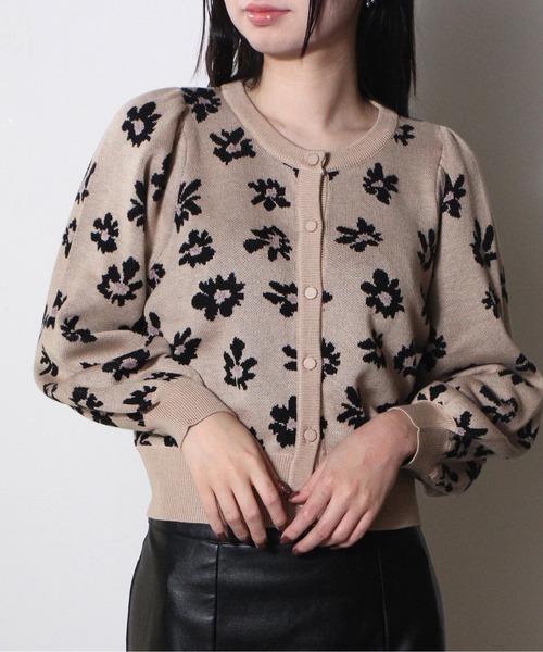 one way（ワンウェイ）の「【oneway】花柄ニットジャガードカーデ（カーディガン/ボレロ・レディース・ホワイト/ブラック/ベージュ・FREE）」の14枚目の写真