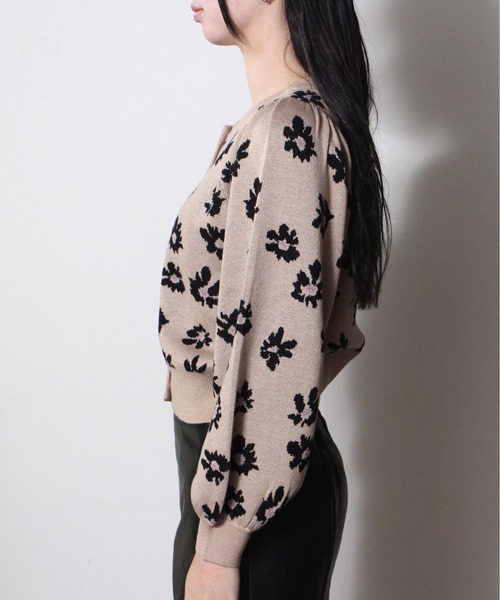 one way（ワンウェイ）の「【oneway】花柄ニットジャガードカーデ（カーディガン/ボレロ・レディース・ホワイト/ブラック/ベージュ・FREE）」の15枚目の写真