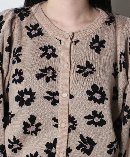 one way（ワンウェイ）の「【oneway】花柄ニットジャガードカーデ（カーディガン/ボレロ・レディース・ホワイト/ブラック/ベージュ・FREE）」の17枚目の写真