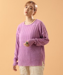 AVIREX | STONE WASH RIB×HONEYCOMB　KNIT/ ストーンウォッシュ リブ×ハニカム ニット(ニット/セーター)