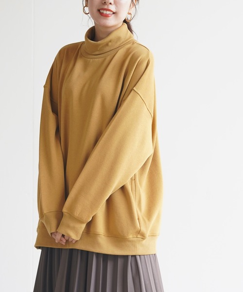 rps(アールピーエス)の「裏起毛ポケット付ワイドプルオーバー(スウェット・レディース・チャコールグレー/グリーン/ライトベージュ/マスタード・M)」の4枚目の写真