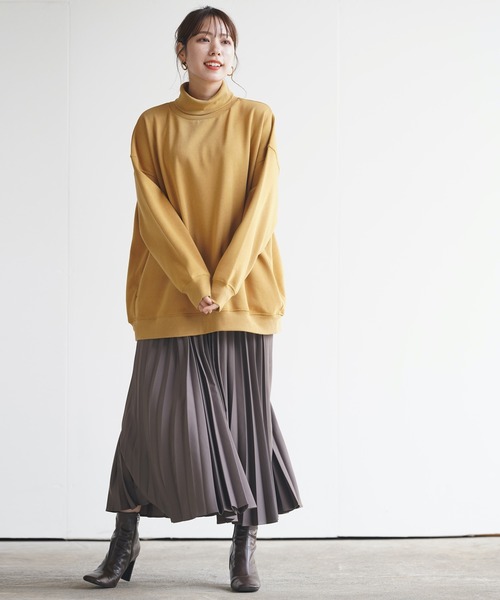 rps(アールピーエス)の「裏起毛ポケット付ワイドプルオーバー(スウェット・レディース・チャコールグレー/グリーン/ライトベージュ/マスタード・M)」の8枚目の写真