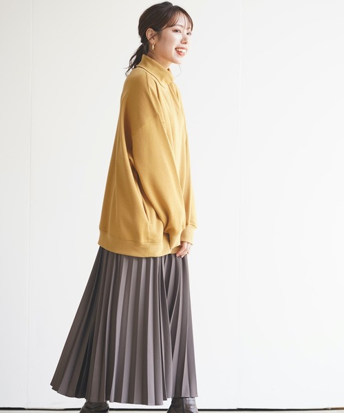 rps(アールピーエス)の「裏起毛ポケット付ワイドプルオーバー(スウェット・レディース・チャコールグレー/グリーン/ライトベージュ/マスタード・M)」の17枚目の写真