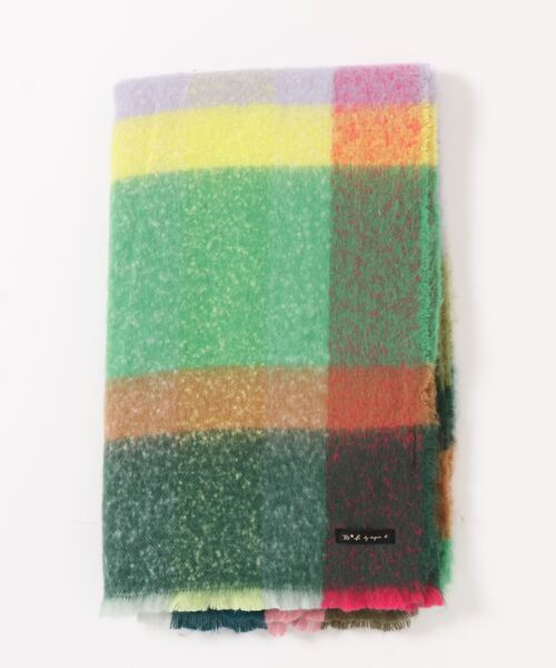 To b. by agnès b. チェック柄ショールカラーコート ブロックチェックストール ｜To b. by agnès b.（トゥービー