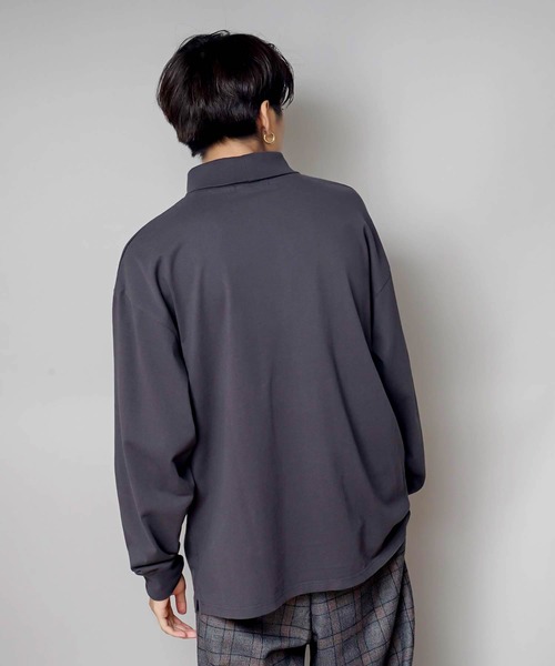 UNIIT（ユニット）の「【UNIIT/ユニット】NanoTecヘビーウェイト 2WAY タートルモックネック ルーズビッグシルエット ロンT（Tシャツ/カットソー・メンズ・チャコールグレー/ライトグレー/ネイビー/ライトグリーン/ライトベージュ・SMALL/MEDIUM/LARGE）」の14枚目の写真