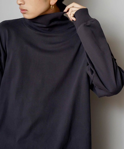 UNIIT（ユニット）の「【UNIIT/ユニット】NanoTecヘビーウェイト 2WAY タートルモックネック ルーズビッグシルエット ロンT（Tシャツ/カットソー・メンズ・チャコールグレー/ライトグレー/ネイビー/ライトグリーン/ライトベージュ・SMALL/MEDIUM/LARGE）」の15枚目の写真