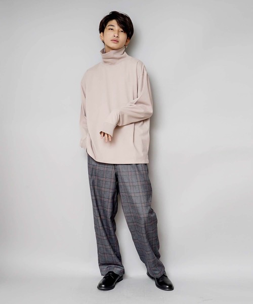 UNIIT（ユニット）の「【UNIIT/ユニット】NanoTecヘビーウェイト 2WAY タートルモックネック ルーズビッグシルエット ロンT（Tシャツ/カットソー・メンズ・チャコールグレー/ライトグレー/ネイビー/ライトグリーン/ライトベージュ・SMALL/MEDIUM/LARGE）」の16枚目の写真