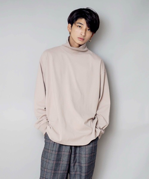 UNIIT（ユニット）の「【UNIIT/ユニット】NanoTecヘビーウェイト 2WAY タートルモックネック ルーズビッグシルエット ロンT（Tシャツ/カットソー・メンズ・チャコールグレー/ライトグレー/ネイビー/ライトグリーン/ライトベージュ・SMALL/MEDIUM/LARGE）」の20枚目の写真