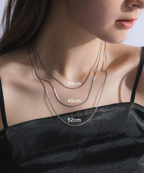 muku（ムク）の「金属アレルギー対応 1mmシンプルスネークネックレス