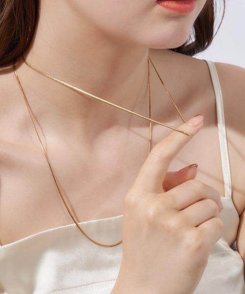 muku（ムク）の「金属アレルギー対応 1mmシンプルスネークネックレス