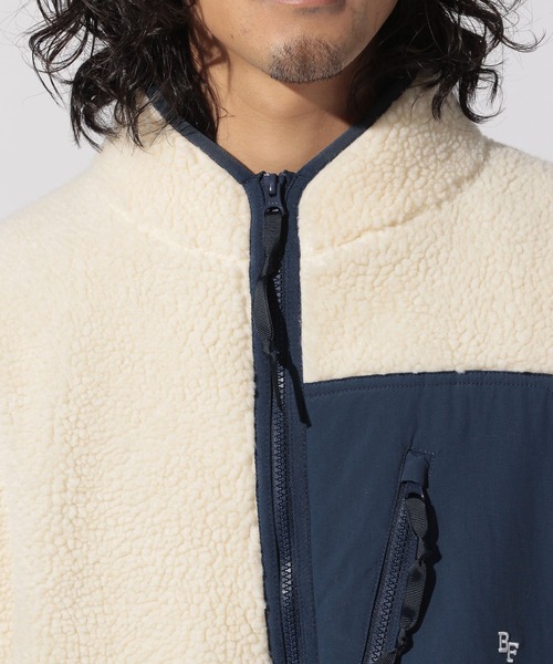 BAYFLOW（ベイフロー）の「スタンドネックボアブルゾン（ブルゾン・メンズ・ベージュ/イエロー/オフホワイト・SMALL/LARGE/MEDIUM）」の5枚目の写真