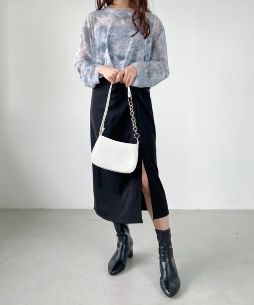 H.Warren（エイチウォーレン）の「フェイクレザーチェーンミニショルダーバッグ（ショルダーバッグ・レディース・ブラック/ホワイト・FREE）」の21枚目の写真