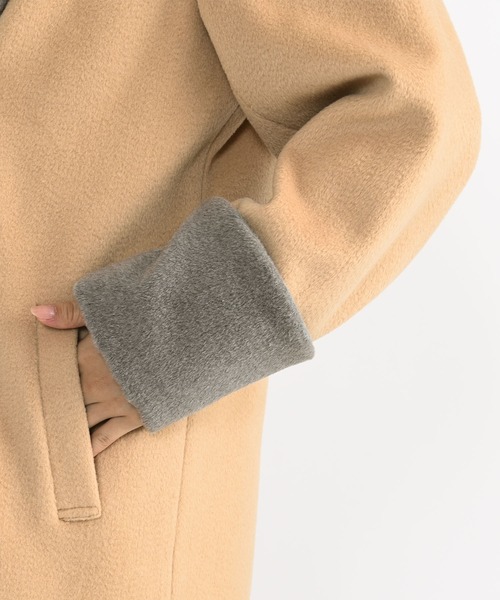 MARY QUANT（マリークワント）の「ショールカラーWフロント ロングコート（チェスターコート・レディース・ブラック/ベージュ・M）」の11枚目の写真