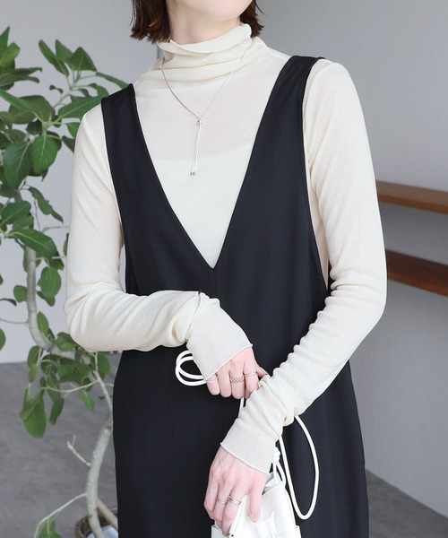 reca(レカ)の「シアータートルプルオーバー(Tシャツ/カットソー・レディース・ライトグレー/ブラック/グレイッシュベージュ/オフホワイト/チャコールグレー・M)」の2枚目の写真