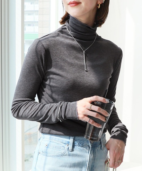 reca(レカ)の「シアータートルプルオーバー(Tシャツ/カットソー・レディース・ライトグレー/ブラック/グレイッシュベージュ/オフホワイト/チャコールグレー・M)」の1枚目の写真