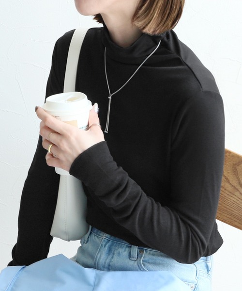 reca(レカ)の「シアータートルプルオーバー(Tシャツ/カットソー・レディース・ライトグレー/ブラック/グレイッシュベージュ/オフホワイト/チャコールグレー・M)」の3枚目の写真