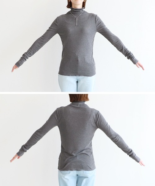 reca(レカ)の「シアータートルプルオーバー(Tシャツ/カットソー・レディース・ライトグレー/ブラック/グレイッシュベージュ/オフホワイト/チャコールグレー・M)」の19枚目の写真