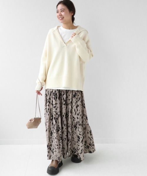 JOURNAL STANDARD relume(ジャーナルスタンダード レリューム)の「スパニッシュウールセーラーカラー◆(ニット/セーター・レディース・ホワイト/ブラック・FREE)」の10枚目の写真