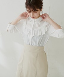 【WEB限定】ピンタック×フリルデザインブラウス