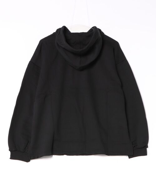 STYLEBLOCK(スタイルブロック)の「裏起毛カットオフフーディー(パーカー・レディース・グレイッシュベージュ/クリーム/ブルー/ブラック・M)」の5枚目の写真