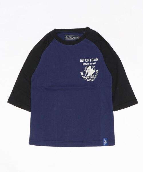 KRIFF MAYER Kid's Collection（クリフメイヤーキッズコレクション）の「ラグラン7分T（Tシャツ/カットソー・キッズ・オフホワイト/チャコール/ネイビー/グレー・170/160/140/150/120/130）」の4枚目の写真