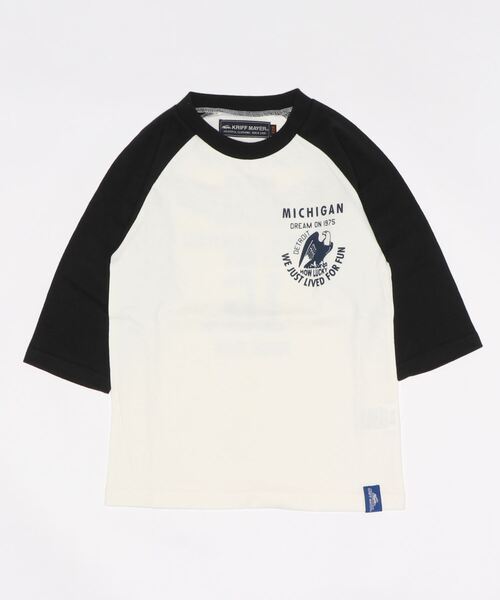 KRIFF MAYER Kid's Collection（クリフメイヤーキッズコレクション）の「ラグラン7分T（Tシャツ/カットソー・キッズ・オフホワイト/チャコール/ネイビー/グレー・170/160/140/150/120/130）」の2枚目の写真