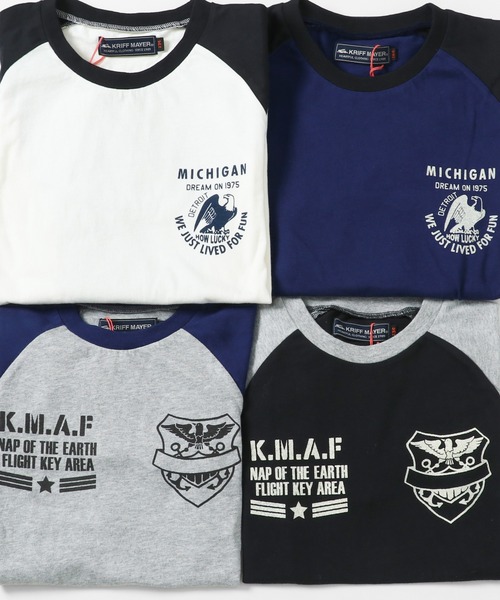 KRIFF MAYER Kid's Collection（クリフメイヤーキッズコレクション）の「ラグラン7分T（Tシャツ/カットソー・キッズ・オフホワイト/チャコール/ネイビー/グレー・170/160/140/150/120/130）」の8枚目の写真