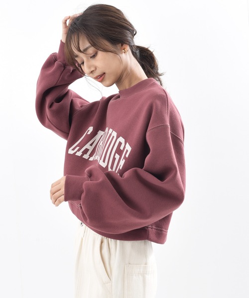 rps（アールピーエス）の「カレッジプリントショート丈プルオーバー（スウェット・レディース・アイボリー/グリーン/ボルドー/チャコールグレー・フリー）」の19枚目の写真