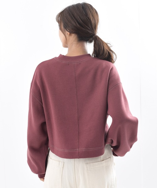 rps（アールピーエス）の「カレッジプリントショート丈プルオーバー（スウェット・レディース・アイボリー/グリーン/ボルドー/チャコールグレー・フリー）」の20枚目の写真