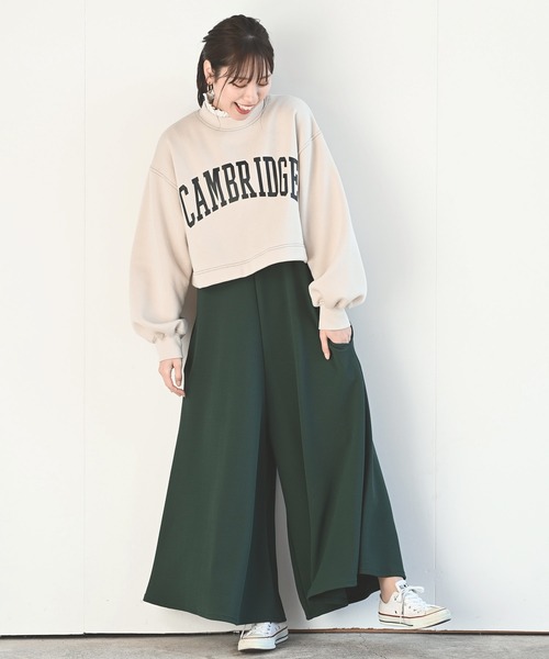 rps（アールピーエス）の「カレッジプリントショート丈プルオーバー（スウェット・レディース・アイボリー/グリーン/ボルドー/チャコールグレー・フリー）」の21枚目の写真