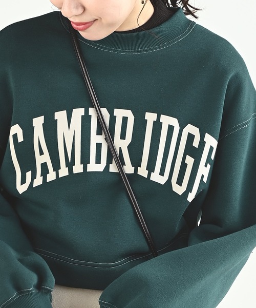 rps（アールピーエス）の「カレッジプリントショート丈プルオーバー（スウェット・レディース・アイボリー/グリーン/ボルドー/チャコールグレー・フリー）」の5枚目の写真