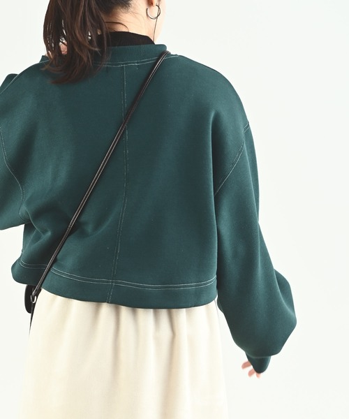 rps（アールピーエス）の「カレッジプリントショート丈プルオーバー（スウェット・レディース・アイボリー/グリーン/ボルドー/チャコールグレー・フリー）」の6枚目の写真