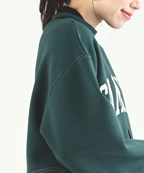 rps（アールピーエス）の「カレッジプリントショート丈プルオーバー（スウェット・レディース・アイボリー/グリーン/ボルドー/チャコールグレー・フリー）」の7枚目の写真