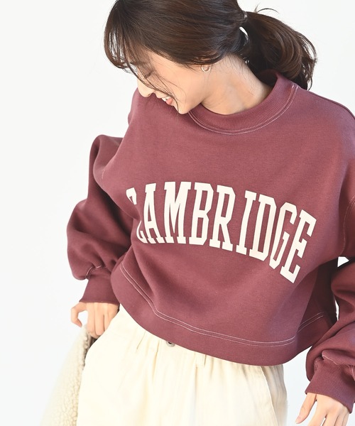 rps（アールピーエス）の「カレッジプリントショート丈プルオーバー（スウェット・レディース・アイボリー/グリーン/ボルドー/チャコールグレー・フリー）」の13枚目の写真