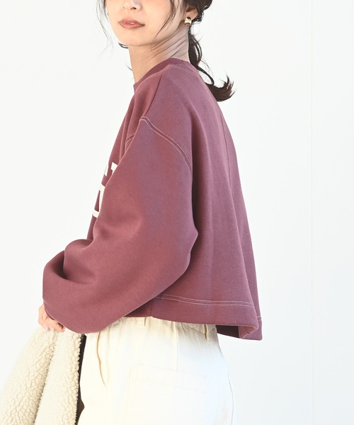 rps（アールピーエス）の「カレッジプリントショート丈プルオーバー（スウェット・レディース・アイボリー/グリーン/ボルドー/チャコールグレー・フリー）」の14枚目の写真