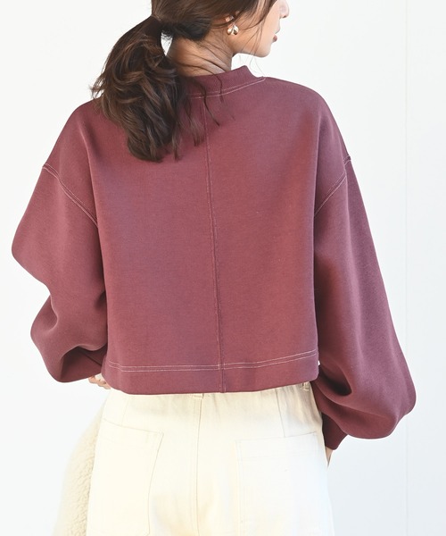 rps（アールピーエス）の「カレッジプリントショート丈プルオーバー（スウェット・レディース・アイボリー/グリーン/ボルドー/チャコールグレー・フリー）」の15枚目の写真