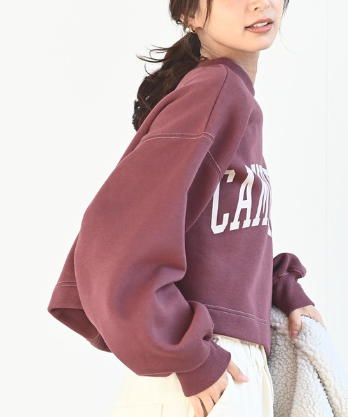 rps（アールピーエス）の「カレッジプリントショート丈プルオーバー（スウェット・レディース・アイボリー/グリーン/ボルドー/チャコールグレー・フリー）」の16枚目の写真