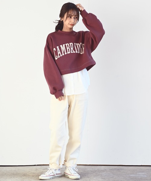 rps（アールピーエス）の「カレッジプリントショート丈プルオーバー（スウェット・レディース・アイボリー/グリーン/ボルドー/チャコールグレー・フリー）」の17枚目の写真