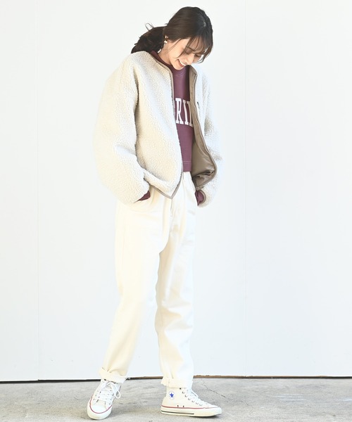 rps（アールピーエス）の「カレッジプリントショート丈プルオーバー（スウェット・レディース・アイボリー/グリーン/ボルドー/チャコールグレー・フリー）」の18枚目の写真