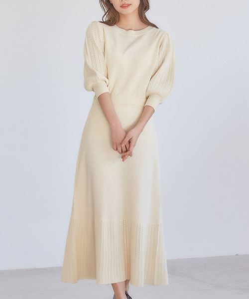 透かしニットマーメイドワンピース Woman ワンピース ワンピース ドレス ワンピース Woman ミスティウーマン のファッション